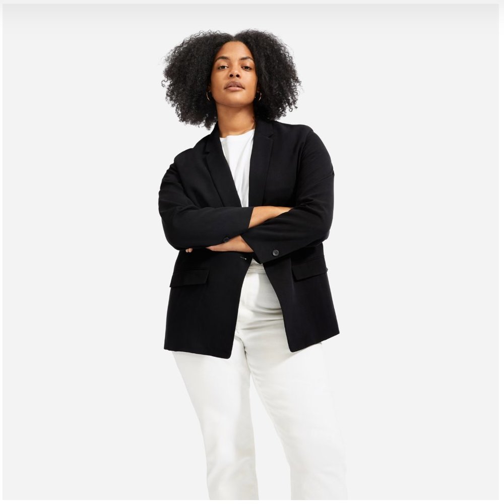NWT!! Everlane Easy Blazer in Black, Size 2 | Machine Washable | Outerwear